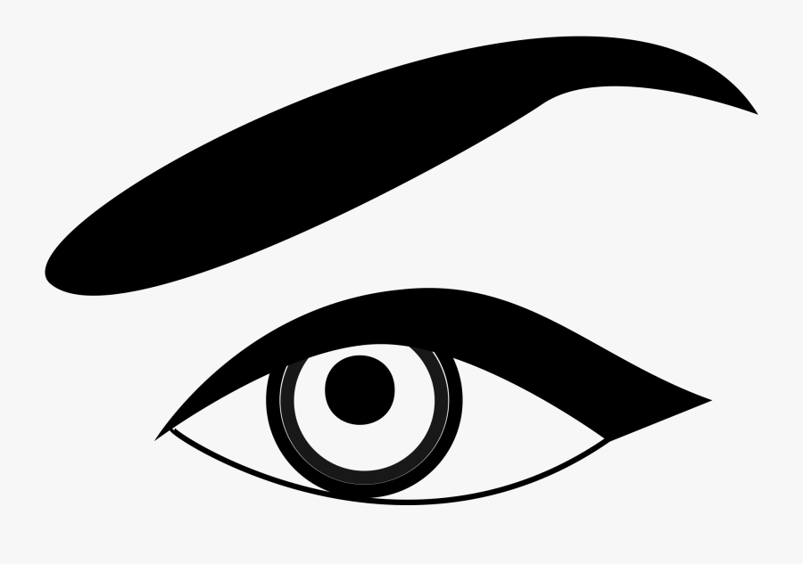 Eye - Clip - Art - Black - And - White - Eyebrow Black And White Clipart, Transparent Clipart