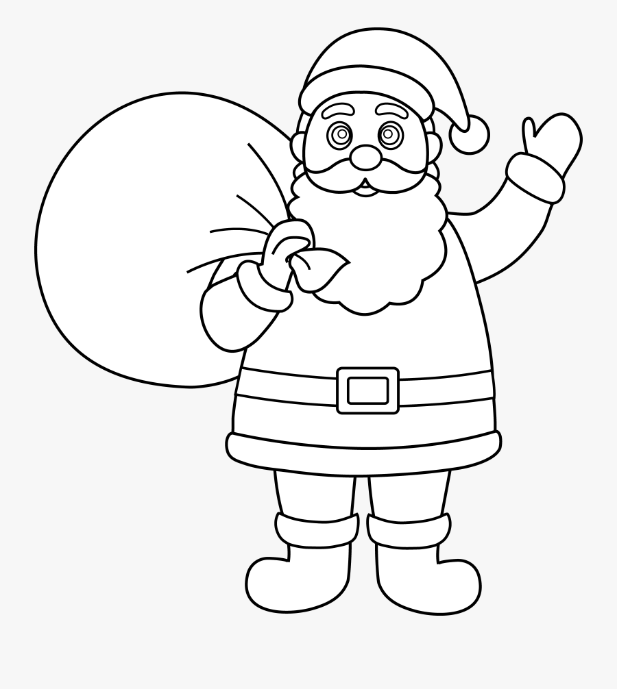 Santa Clipart Traceable, Transparent Clipart