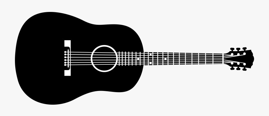 Clip Art Bass Guitar Clipart Black And White - Acoustic Guitar Vector Png, Transparent Clipart