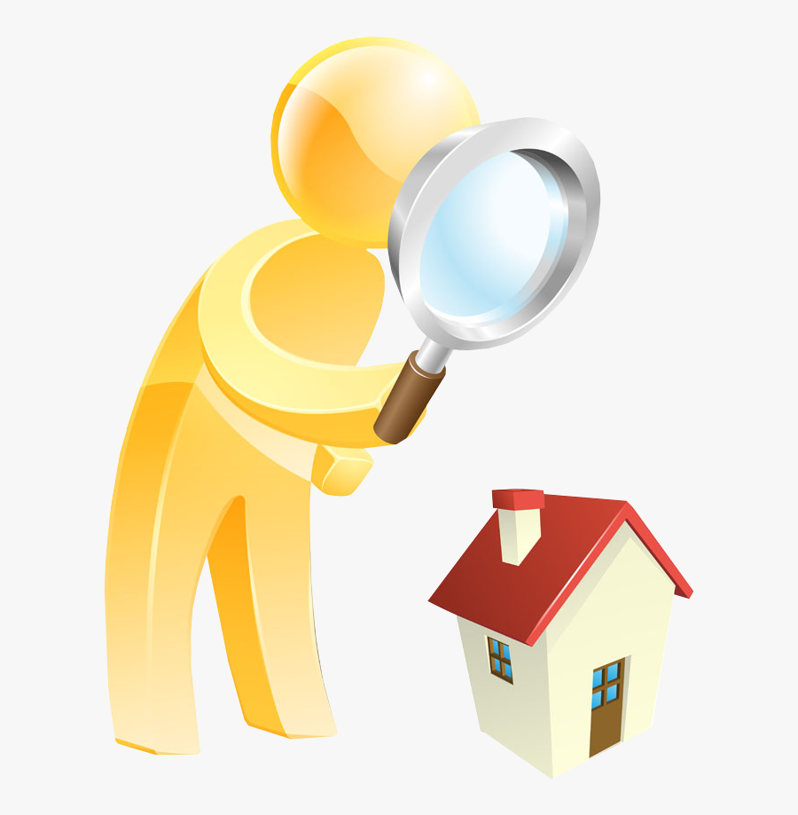 Men Clipart Magnifying Glass - House With A Magnifying Glass, Transparent Clipart