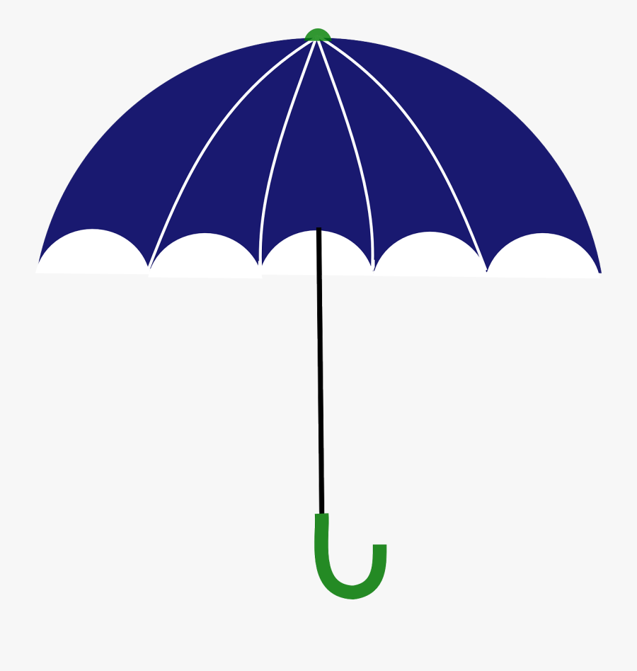 Blue And Green Umbrella Svg Clip Arts - Umbrella Dark Blue Png, Transparent Clipart