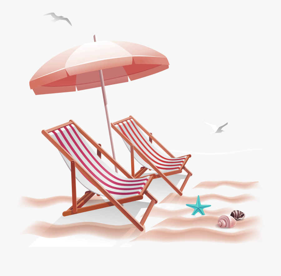 Transparent Cute Umbrella Clipart - Transparent Png Beach Chairs Clip Art, Transparent Clipart