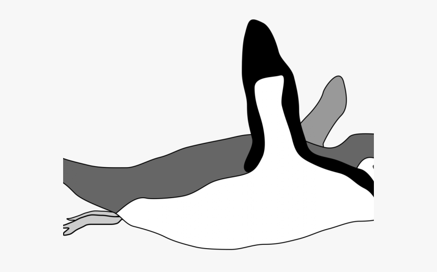 Penguins Swimming Black & White, Transparent Clipart
