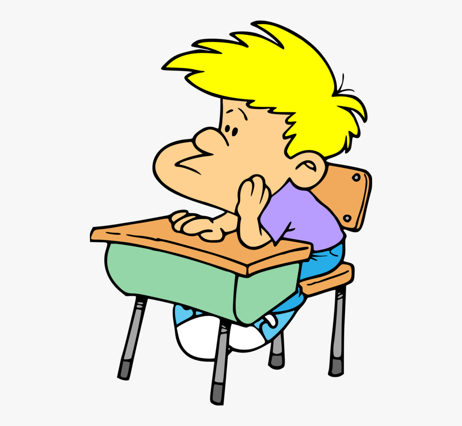 Children In Classroom Clipart - Bored Student Gif Cartoon, Transparent Clipart