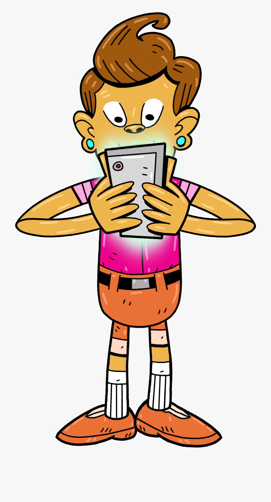 Meet The New Earthlings Coming To Toejam & Earl - Person Texting Clip Art Png, Transparent Clipart