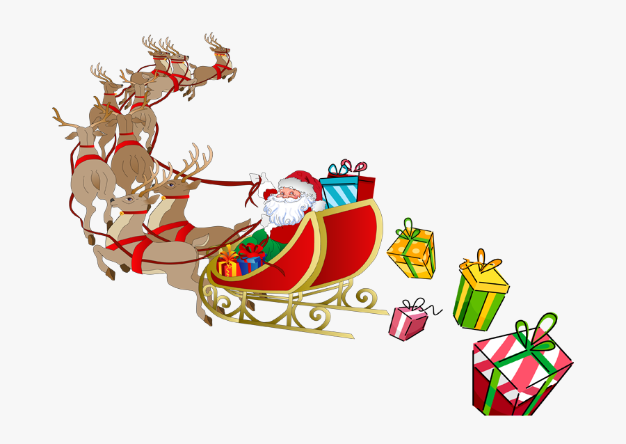 Transparent Santa Clipart - Christmas Santa Sleigh Clipart, Transparent Clipart