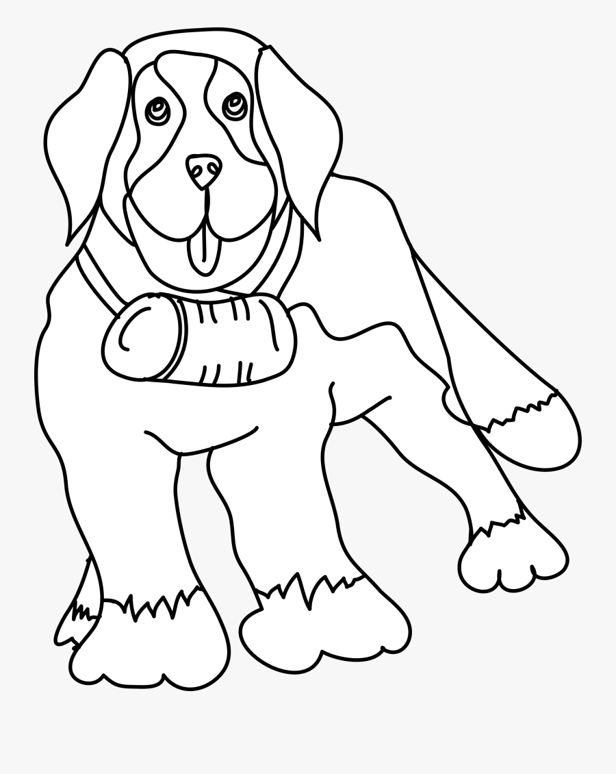 Dog Outline Drawing At Getdrawings - Transparent St Bernard Outline, Transparent Clipart
