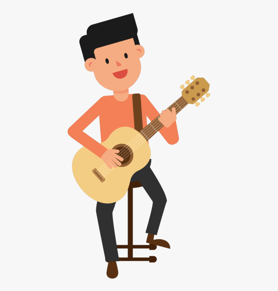 Man Playing Guitar Sitting Pinterest And - Animated Man Playing Guitar, Transparent Clipart
