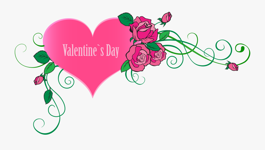 Valentine"s Day Clipart Valentine Rose Heart - Happy Valentines Day Flowers Clipart, Transparent Clipart