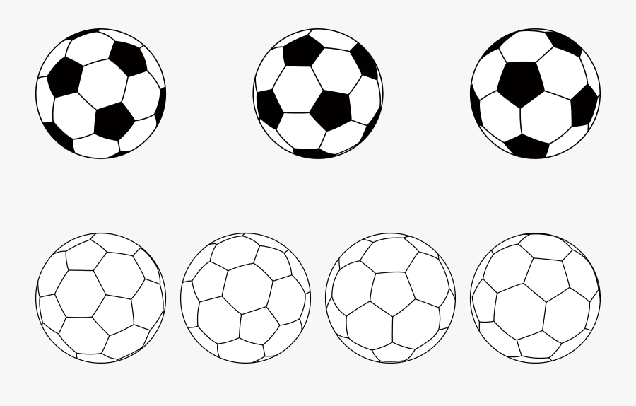Soccer Balls Clip Arts - 4 Balls Black And White Clipart, Transparent Clipart