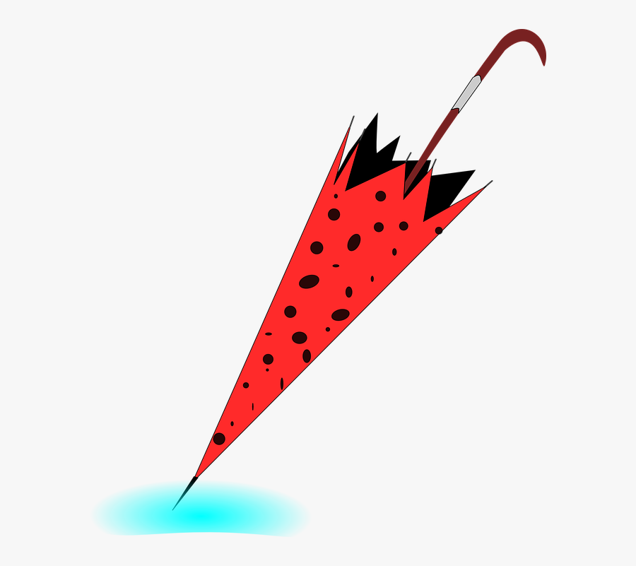 Umbrella, Red, Rain, Weather, Water - Paraguas Svg, Transparent Clipart