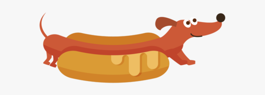 Sausage Dog Hot Dog Cartoon, Transparent Clipart