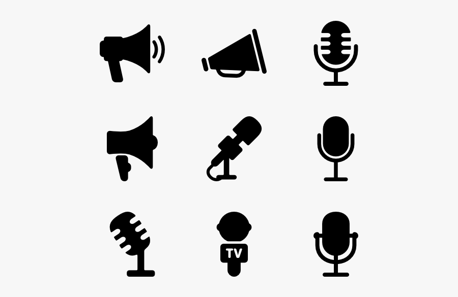 2 Mic Icon Packs - Hand Mike Icon Png, Transparent Clipart