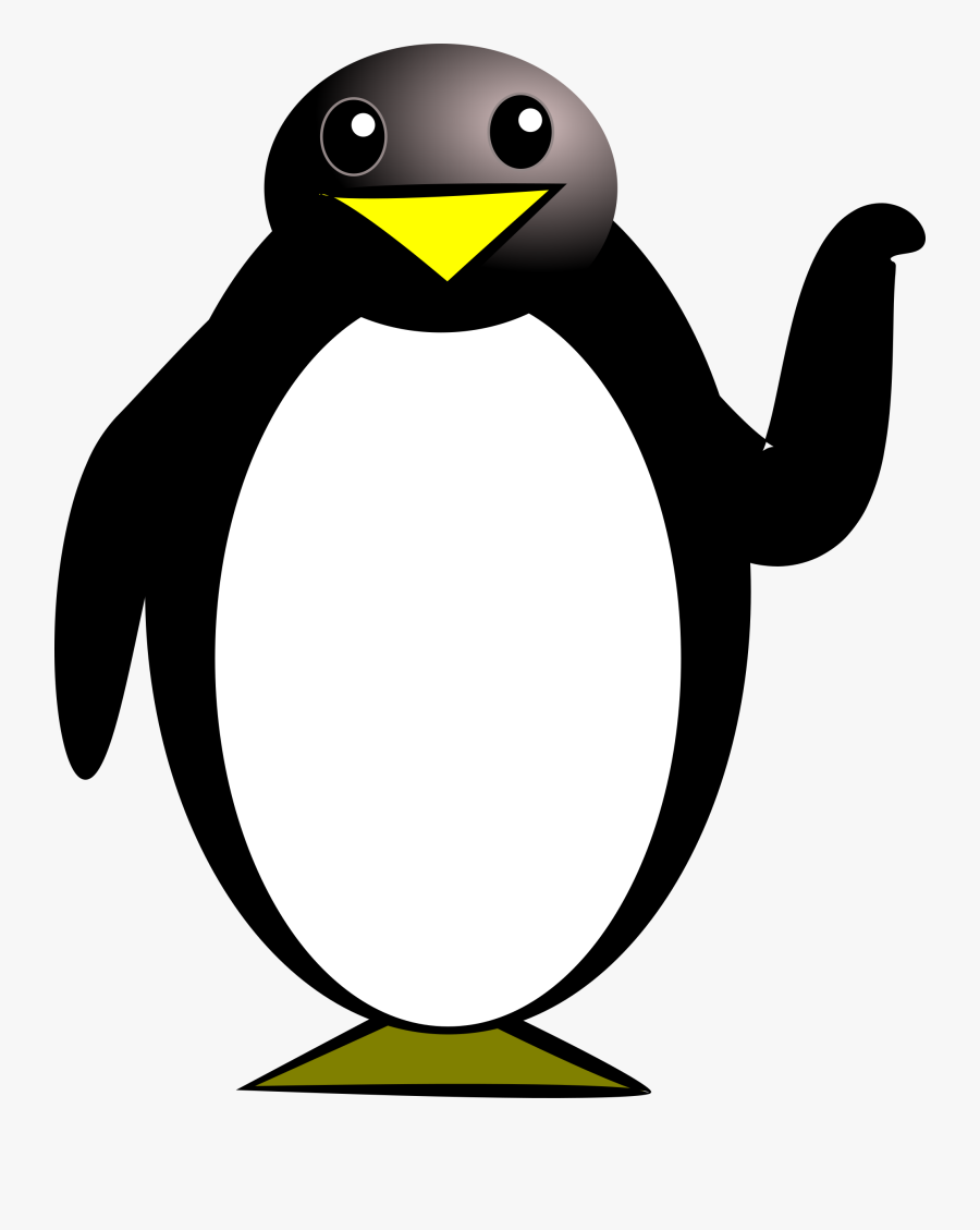 Clip Art Free Stock Photo Illustration - Penguin With Yellow Beak, Transparent Clipart