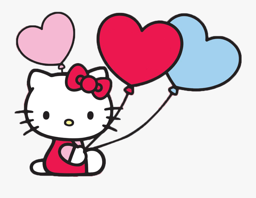 Hello Kitty With Balloons Transparent Png - Hello Kitty With Balloon, Transparent Clipart