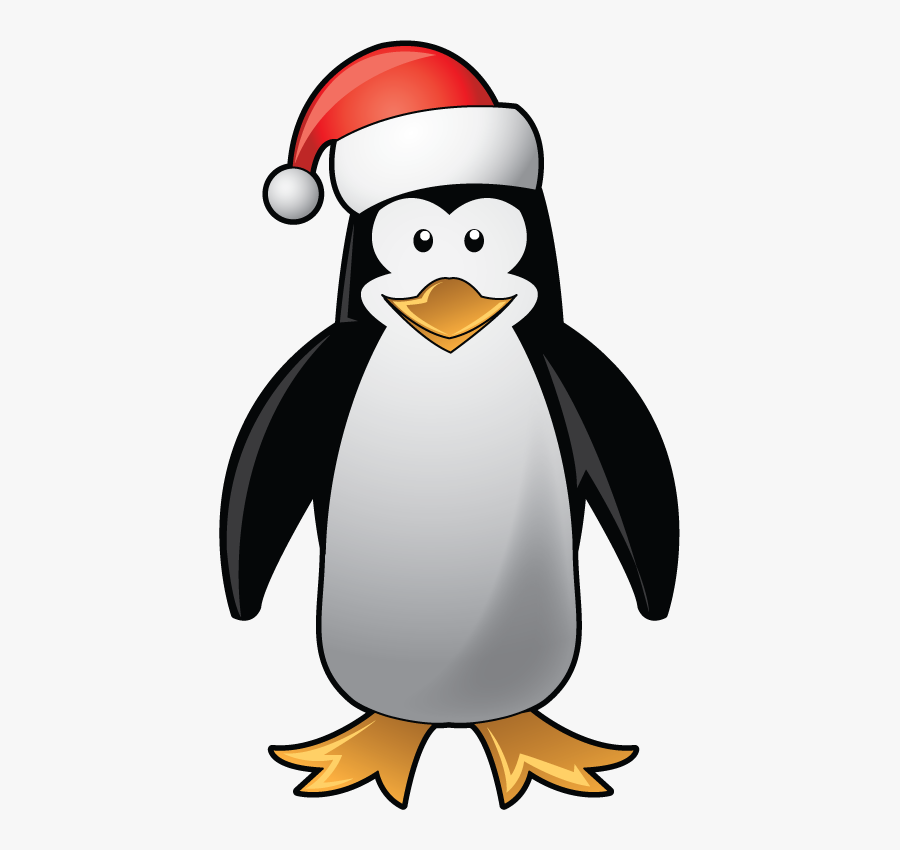 Holiday Penguin Clipart Free Images - Penguin With Santa Hat Drawing, Transparent Clipart