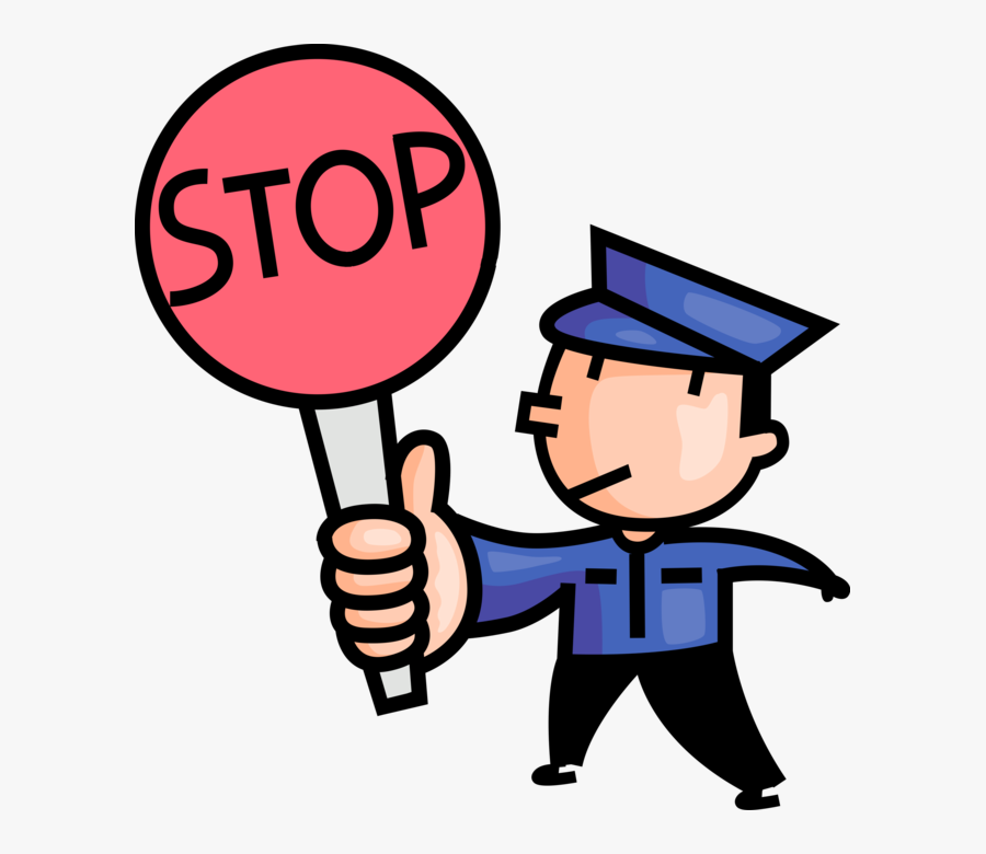 Stop Vector Illustration - Safety School Crossing Guard Clipart, Transparent Clipart