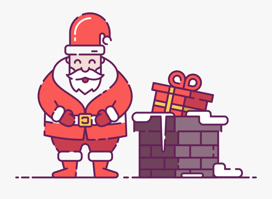 Claus By The Chimney - Design For Christmas Clip Art, Transparent Clipart