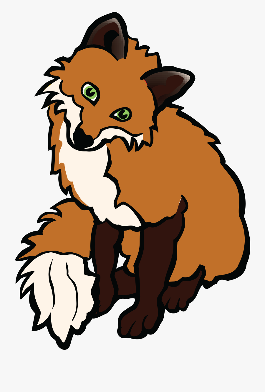 Free Clipart Of A Fox - Clip Art Of Fox Black And White, Transparent Clipart