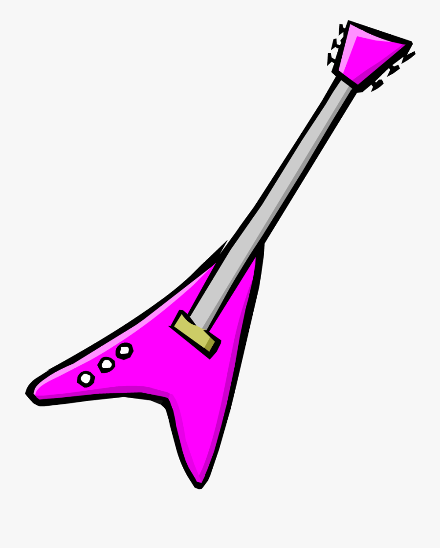 Pink Electric Guitar Clipart - Club Penguin Electric Guitar, Transparent Clipart