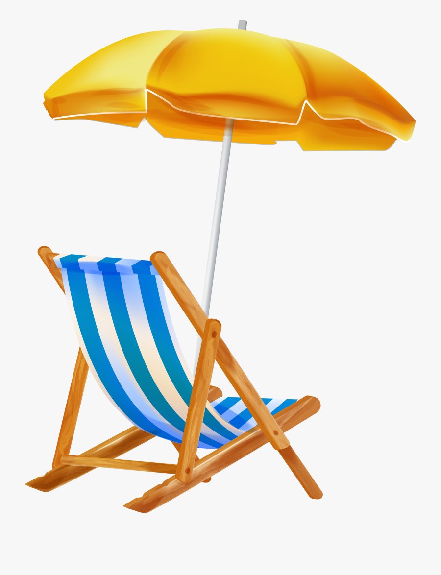 Transparent Vacation Clipart - Beach Chair And Umbrella Clipart, Transparent Clipart