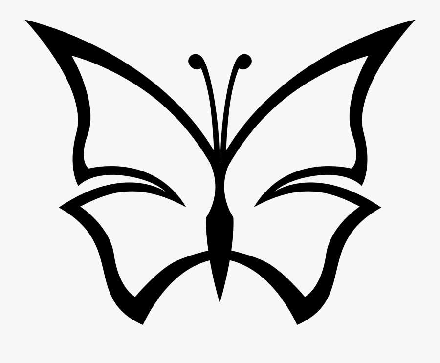 Butterfly Black And White Simple Butterfly Clipart - Black And White Clip Art Of Butterfly, Transparent Clipart