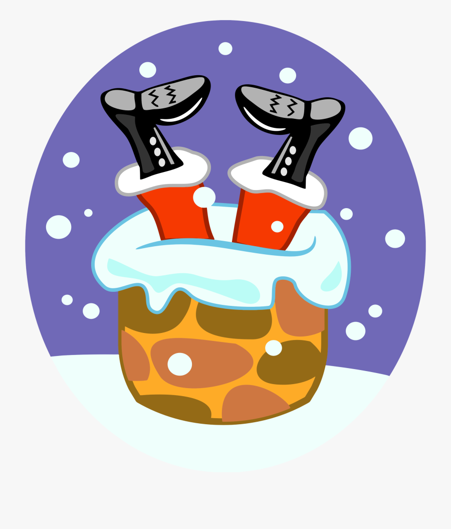 Clip Art Clipart Claus Big Image - Santa Stuck In Chimney Clipart, Transparent Clipart