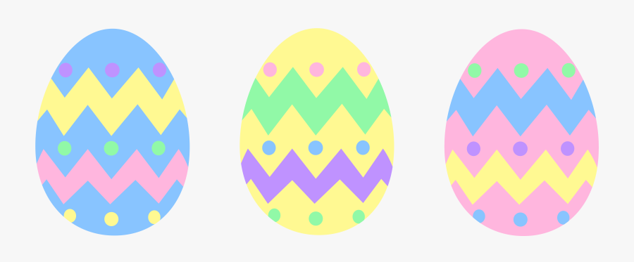 Three Pastel Colored Easter Eggs - Pastel Coloured Easter Eggs, Transparent Clipart
