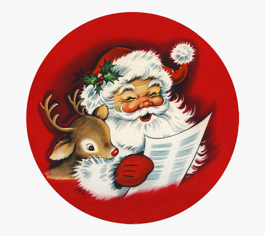 Santa Clipart List - Vintage Red Santa Clipart, Transparent Clipart