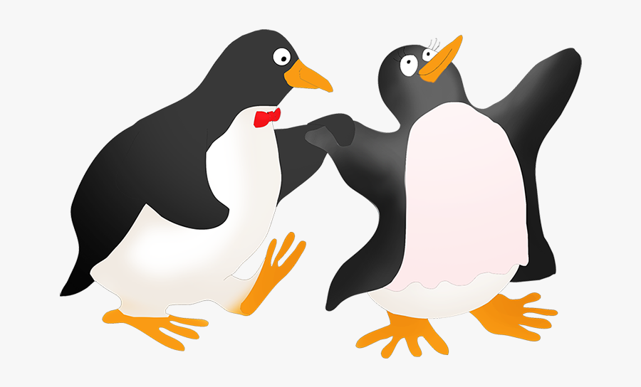 Dancing Penguin Couple - Penguin, Transparent Clipart