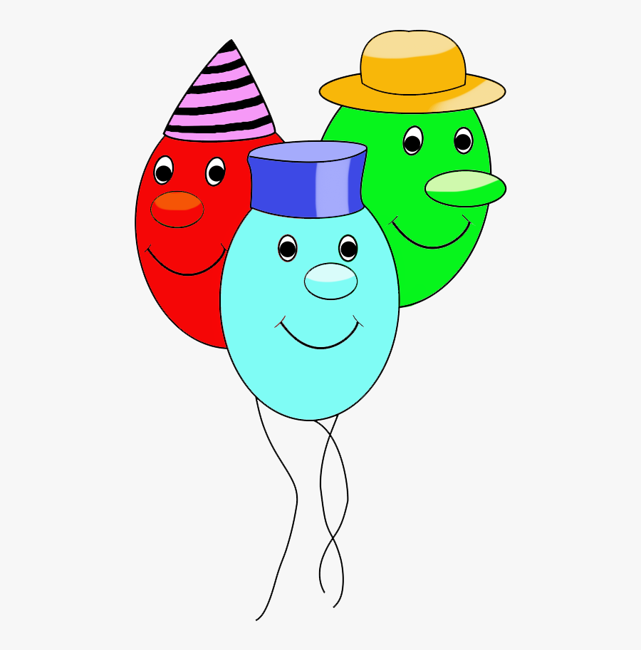 Funny Balloons With Faces For Birthday - Cartoon, Transparent Clipart