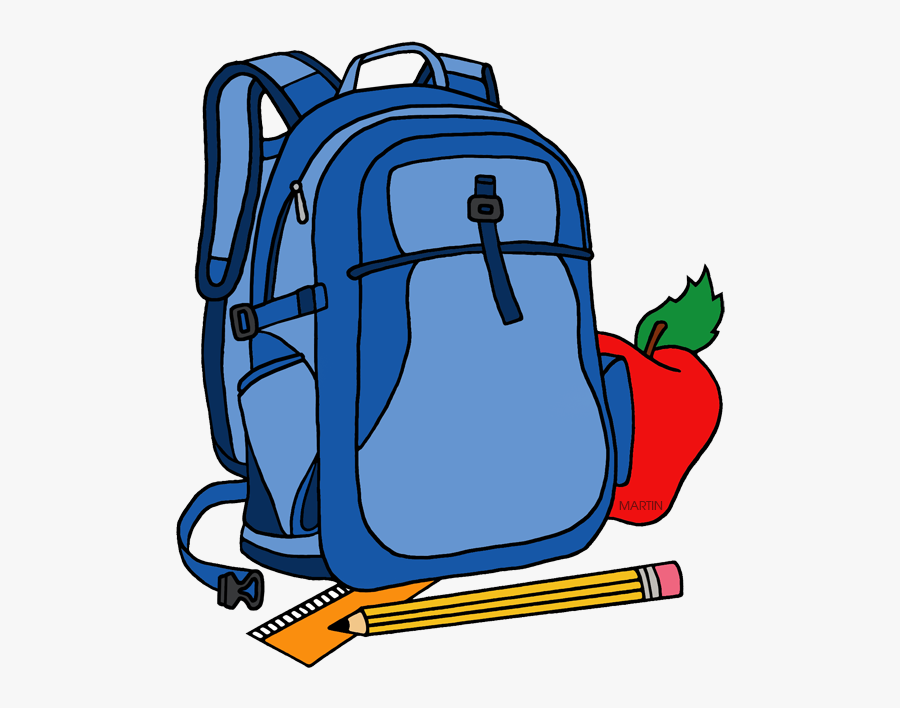 School Clip Art By Phillip Martin Backpack - Transparent Background Backpack Clipart, Transparent Clipart
