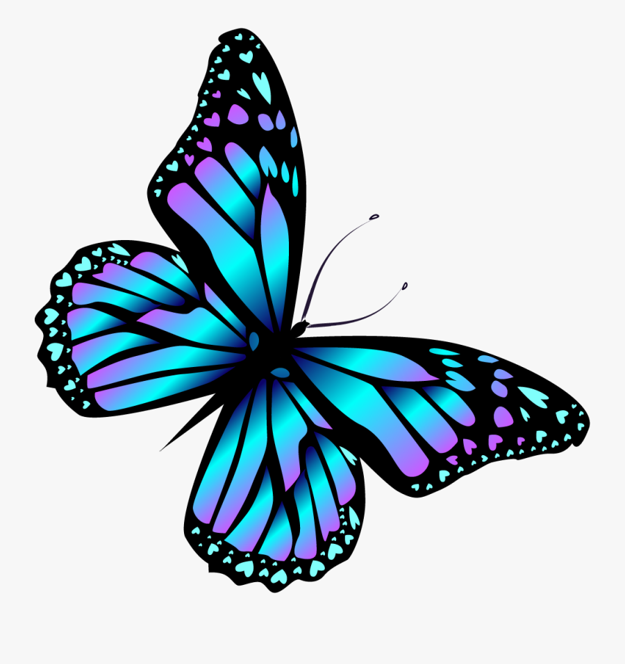 Diamond Clipart Butterfly - Cartoon Blue Butterfly, Transparent Clipart