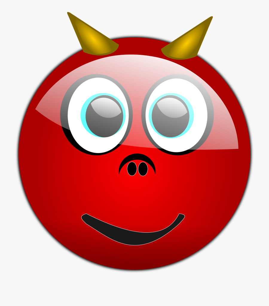 Devil Smiley Face Clip Art - Red Evil Smiley Face, Transparent Clipart