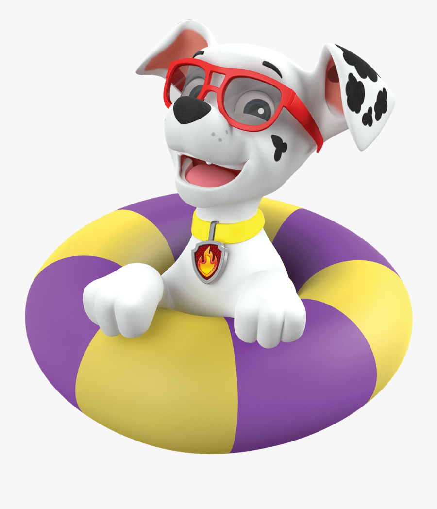 Marshall In A Pool Paw Patrol Clipart Png - Paw Patrol Marshall Pool, Transparent Clipart