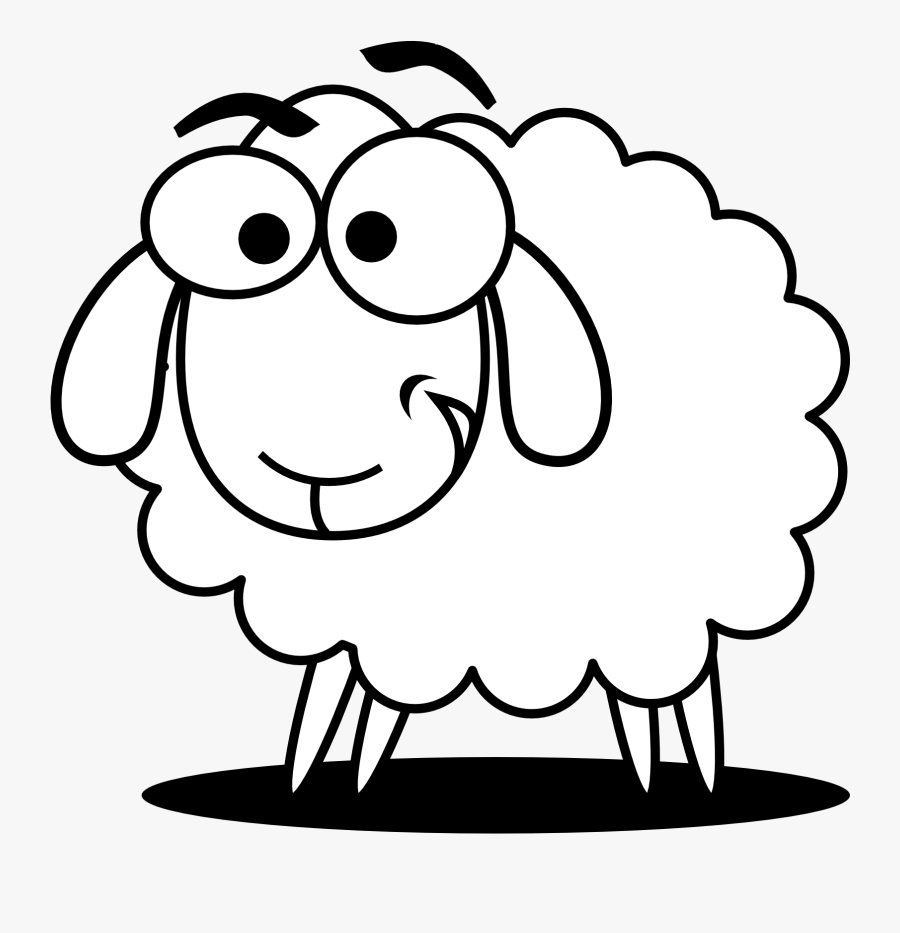 Lamb Sheep Animal Free Clipart Images - Sheep Black And White, Transparent Clipart
