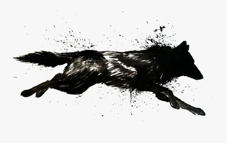 Drawing Black And White Wolf, Transparent Clipart
