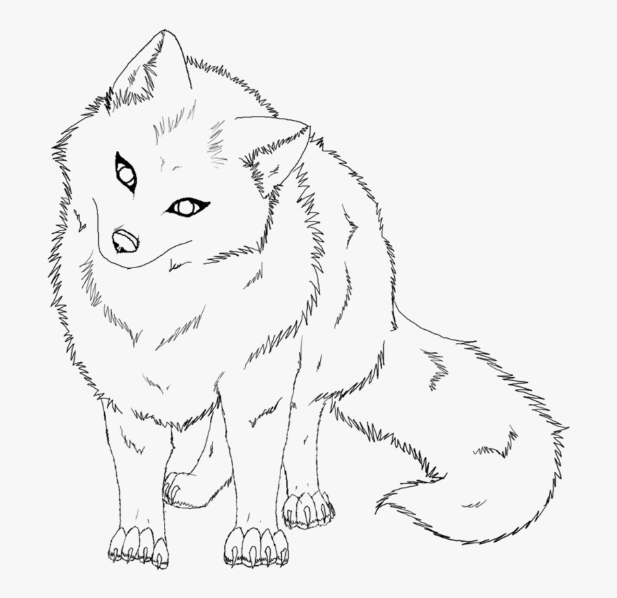 Arctic Fox Pictures To Color - Arctic Fox Line Art Png, Transparent Clipart