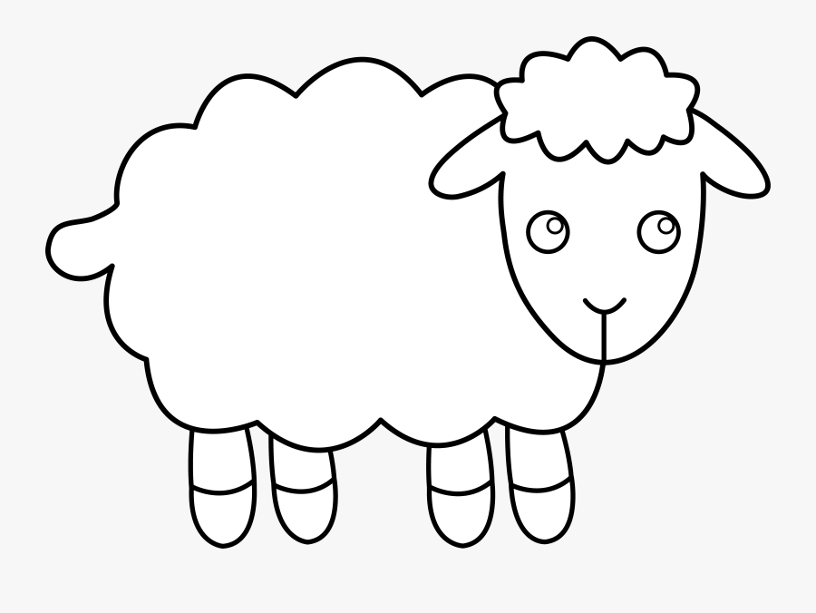 Sheep Clip Art Black And White, Transparent Clipart