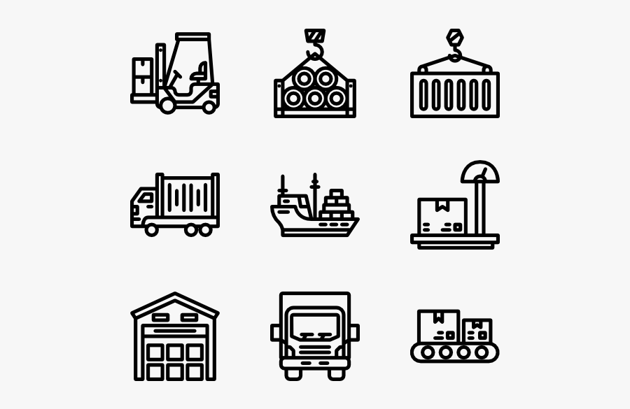 Logistics - Container Icons, Transparent Clipart