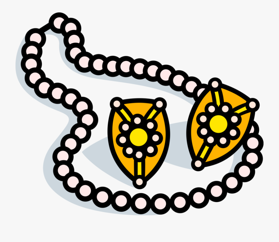 Vector Illustration Of Jewelry Or Jewellery Pearl Necklace - Symbol Buddhism Four Noble Truths, Transparent Clipart