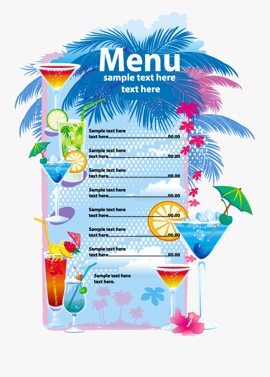 Menu Transparent Background - Cocktail Menu Design, Transparent Clipart