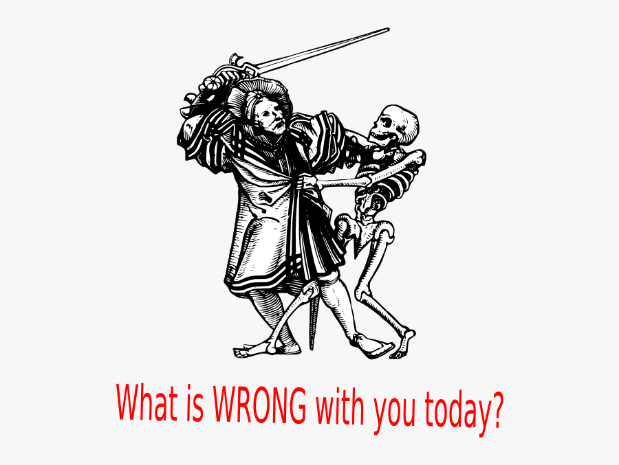 Skeleton Sword Man Svg Clip Arts - Hans Holbein Danse Macabre, Transparent Clipart