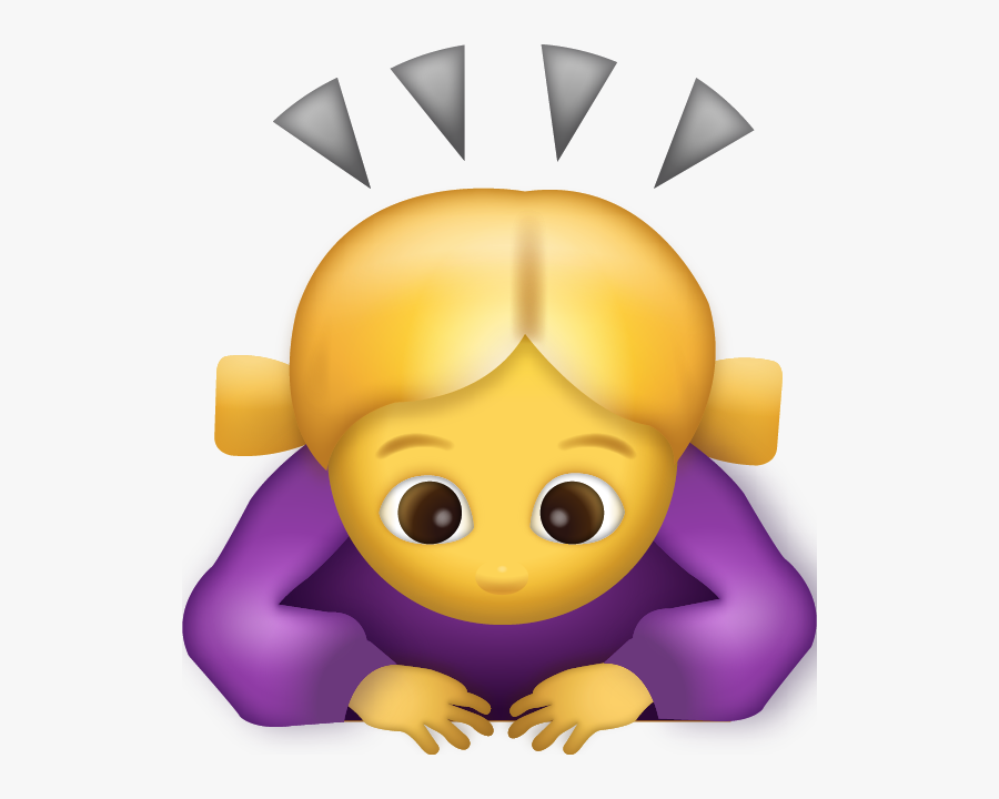 Clip Art Download Woman Iphone Emoji - Woman Bowing Emoji Png, Transparent Clipart