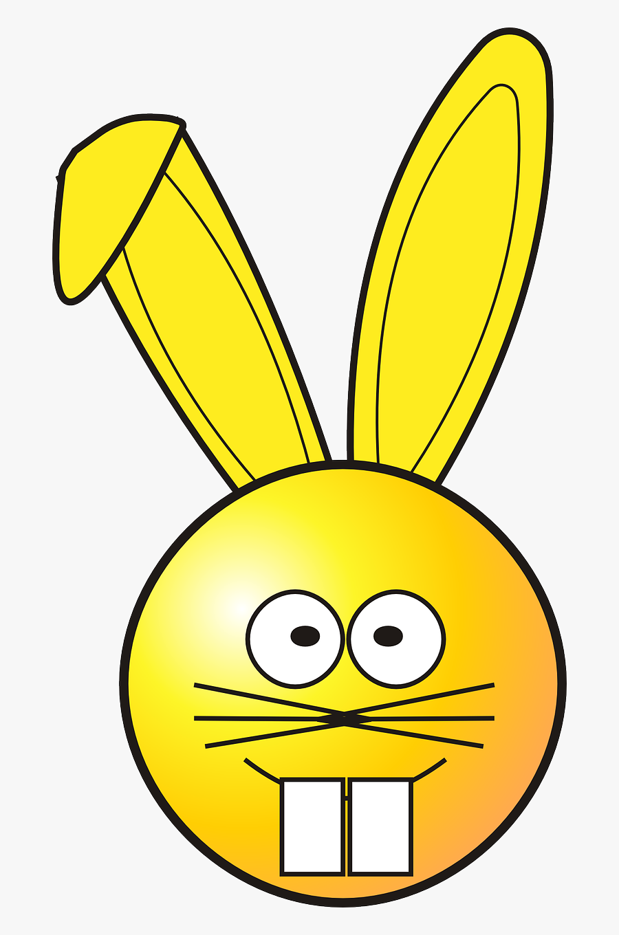 Easter-smilie - Yellow Bunny Head Clipart, Transparent Clipart