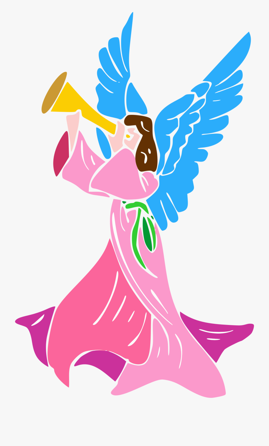 Angel Blowing Horn, Transparent Clipart