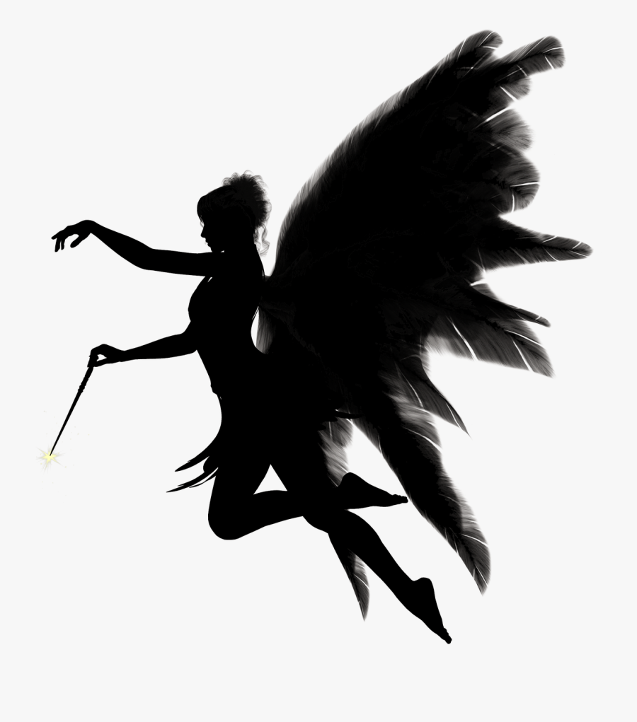 Angel Silhouette Clip Art - Dark Angel Png, Transparent Clipart