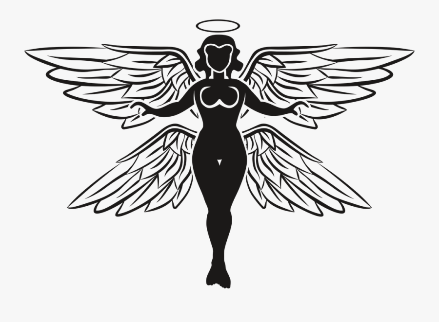 Transparent Angel Silhouette Png - Aniol Grafika, Transparent Clipart