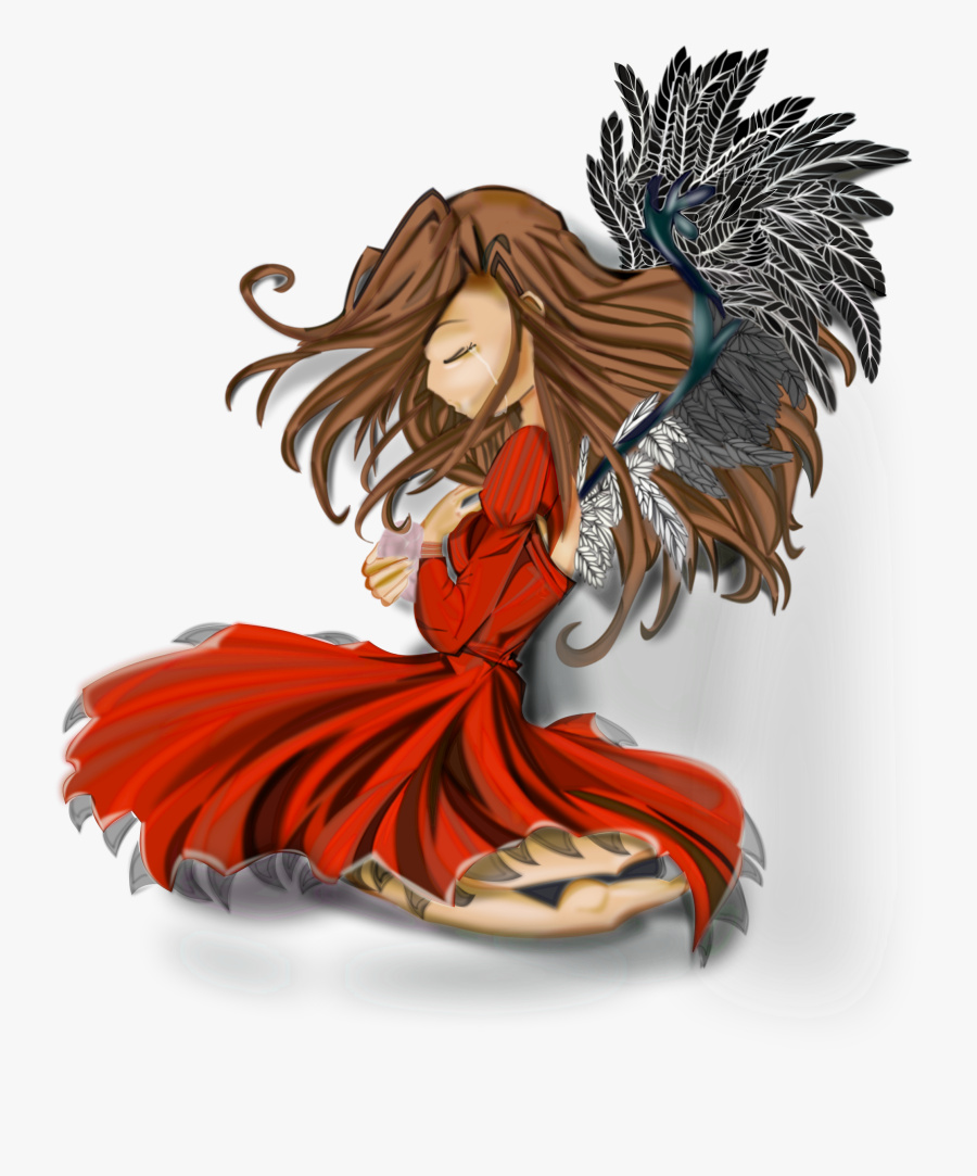Art,angel,supernatural Creature - Angel Anime Drawing, Transparent Clipart