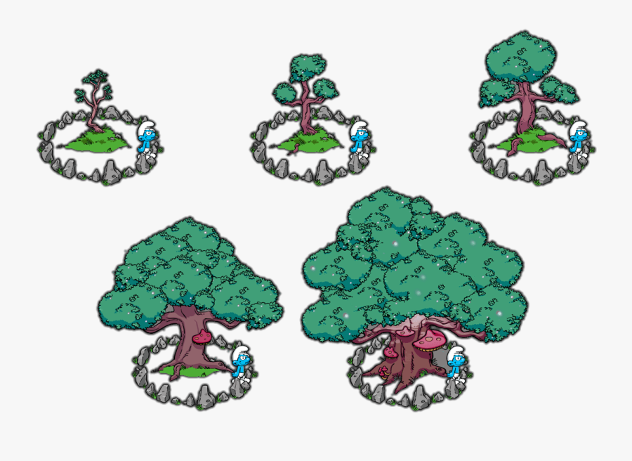 Mystical Great Oak Stages - Illustration, Transparent Clipart
